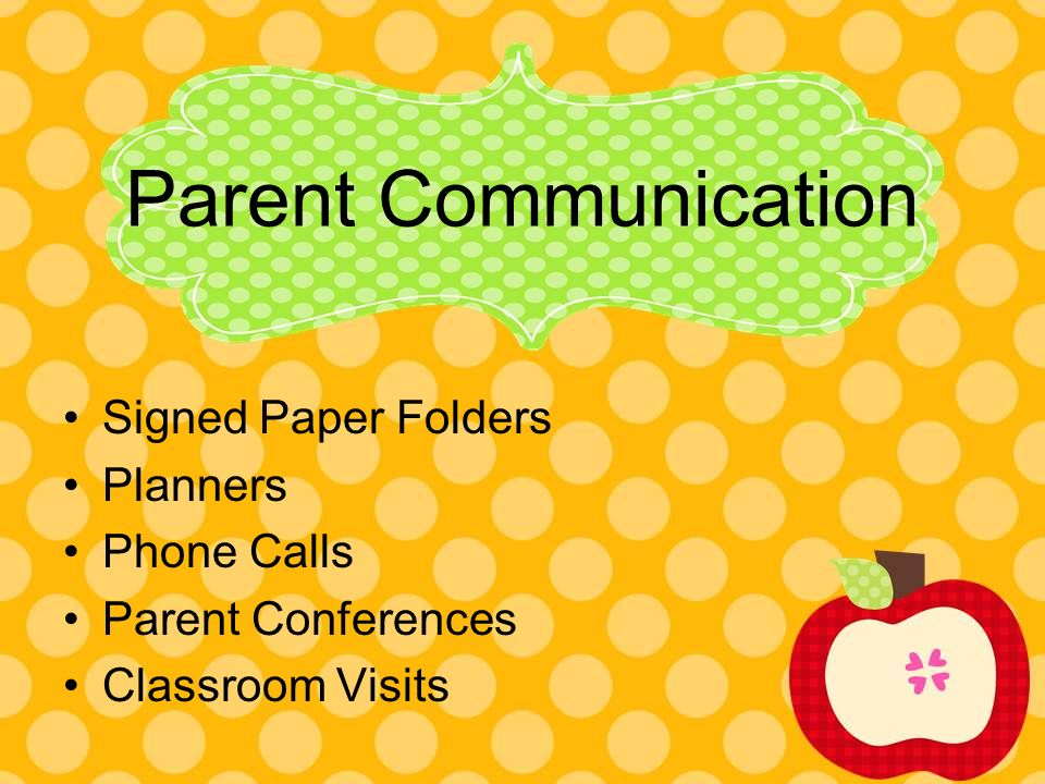 Parent Communication Signed Paper Folders Planners Phone Calls Parent Conferences Classroom Visits
