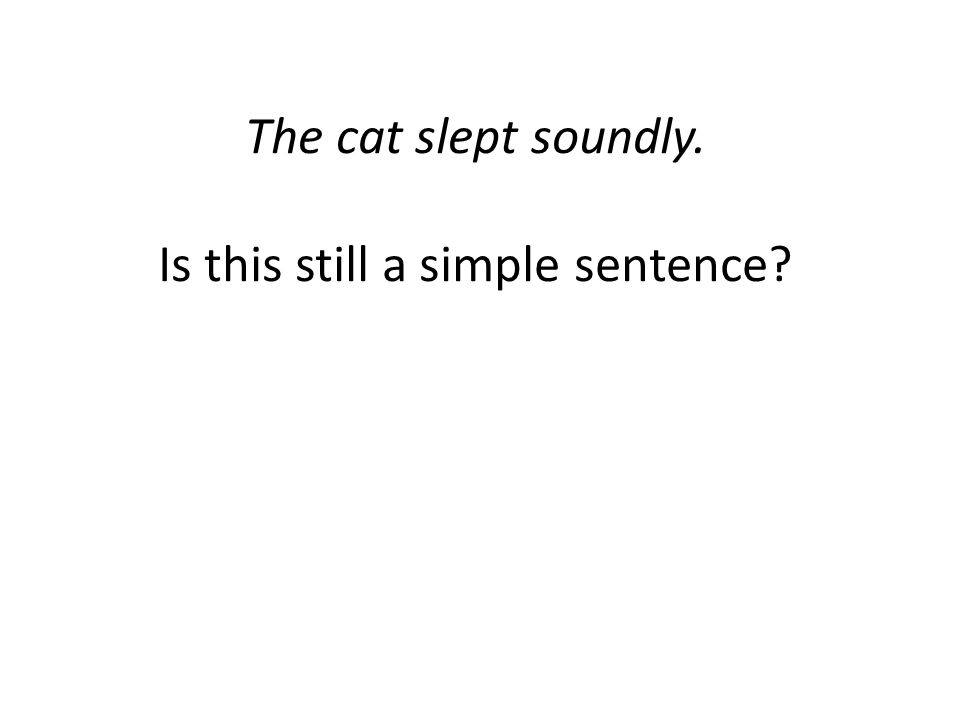 The cat slept soundly. Is this still a simple sentence