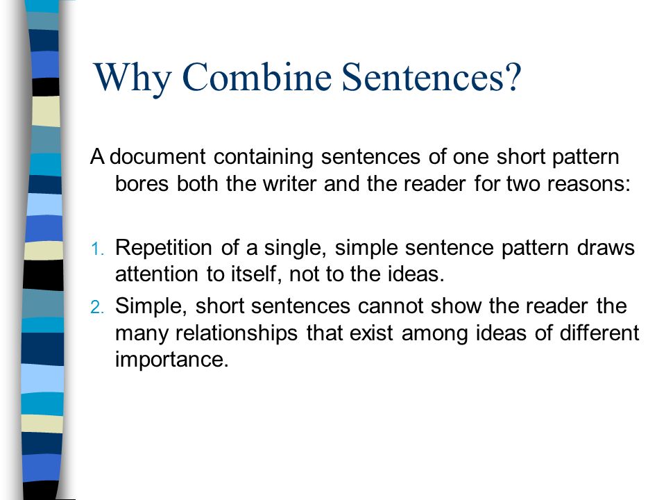 combined sentence Combined means added together example we combined my skills in math and his skills in science to complete the project example : he combined vinegar and salt to make hydrochloric acid. combined sentence Combined means added together example we combined my skills in math and his skills in science to complete the project example : he combined vinegar and salt to make hydrochloric acid.