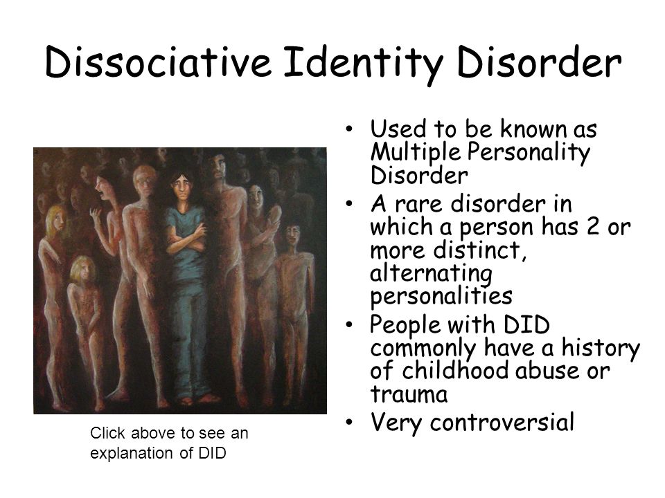 the connection between child abuse and dissociative identity disorder Dissociation is one of the many defense mechanisms the brain can use to cope with the trauma of sexual post-traumatic stress disorder after a traumatic event. the connection between child abuse and dissociative identity disorder Dissociation is one of the many defense mechanisms the brain can use to cope with the trauma of sexual post-traumatic stress disorder after a traumatic event.