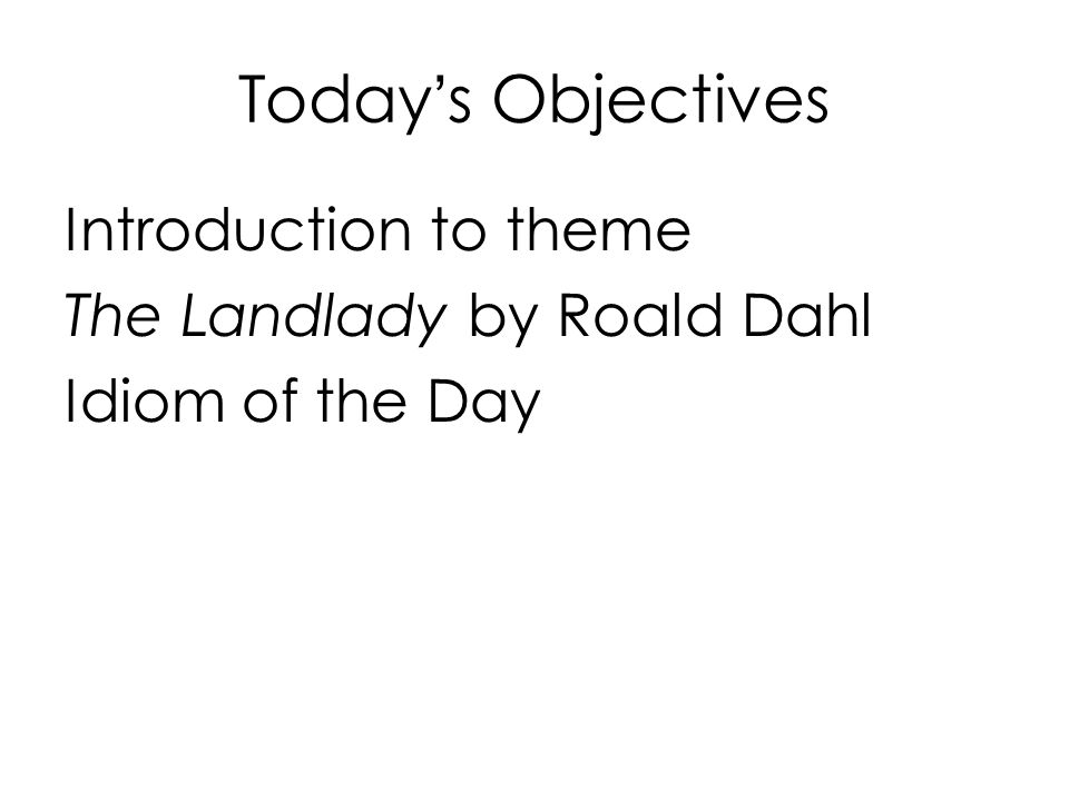 The Landlady Essay