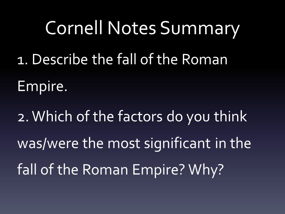 Rise and fall of the roman empire thesis statement
