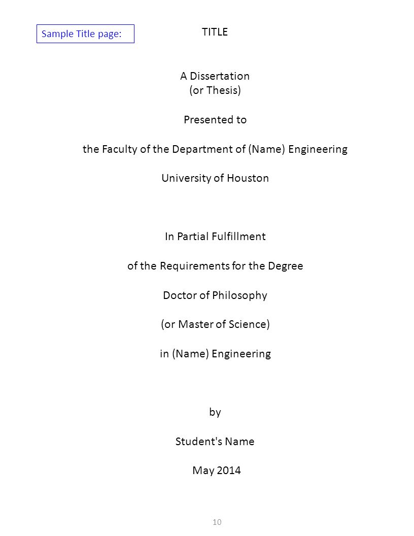 Length of a masters thesis