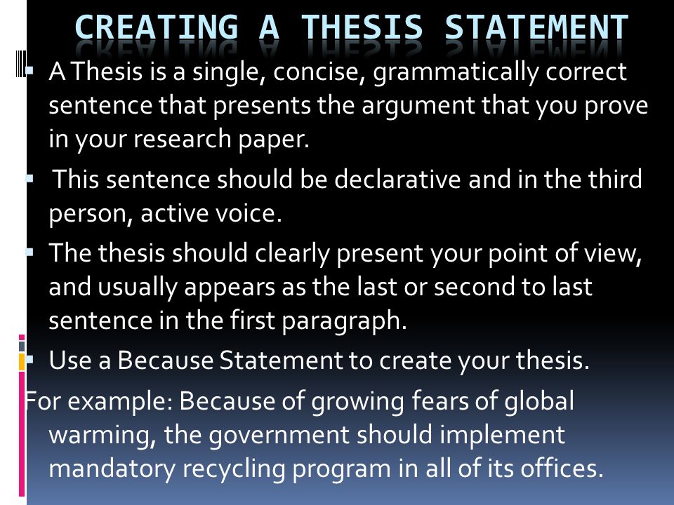 write a single declarative thesis sentence write a single declarative thesis sentence