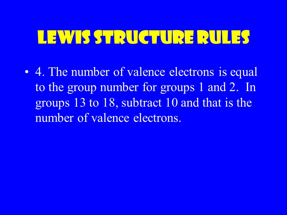 Lewis structure rules 4.