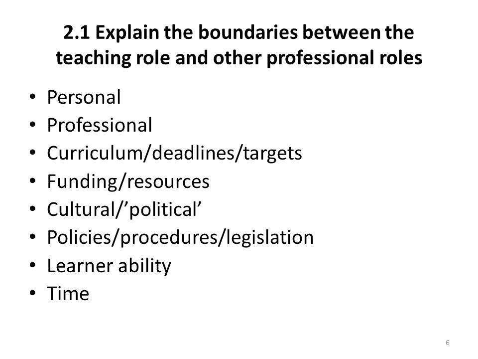 ptlls explain the boundaries between the teaching role and other professional roles 11 explain the teaching role and responsibilities in education and training: my role as a teacher will be to plan and deliver learning that will not only inspire and motivate the learners but it will also develop the knowledge, vocational skills, study skills and life skills the learners will need to help them. ptlls explain the boundaries between the teaching role and other professional roles 11 explain the teaching role and responsibilities in education and training: my role as a teacher will be to plan and deliver learning that will not only inspire and motivate the learners but it will also develop the knowledge, vocational skills, study skills and life skills the learners will need to help them.