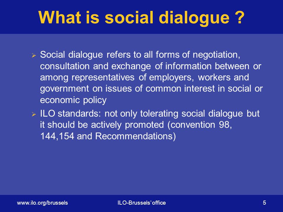 What is social dialogue .