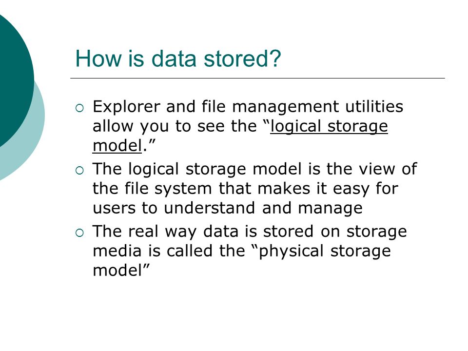 How is data stored.