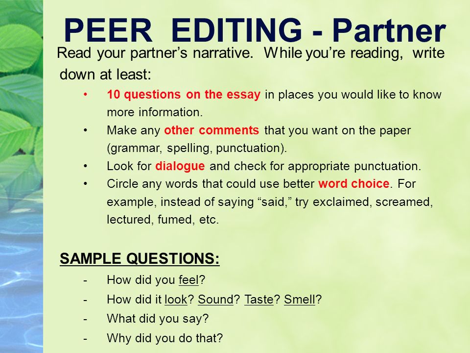 peer editing narrative essay peer editing narrative essay