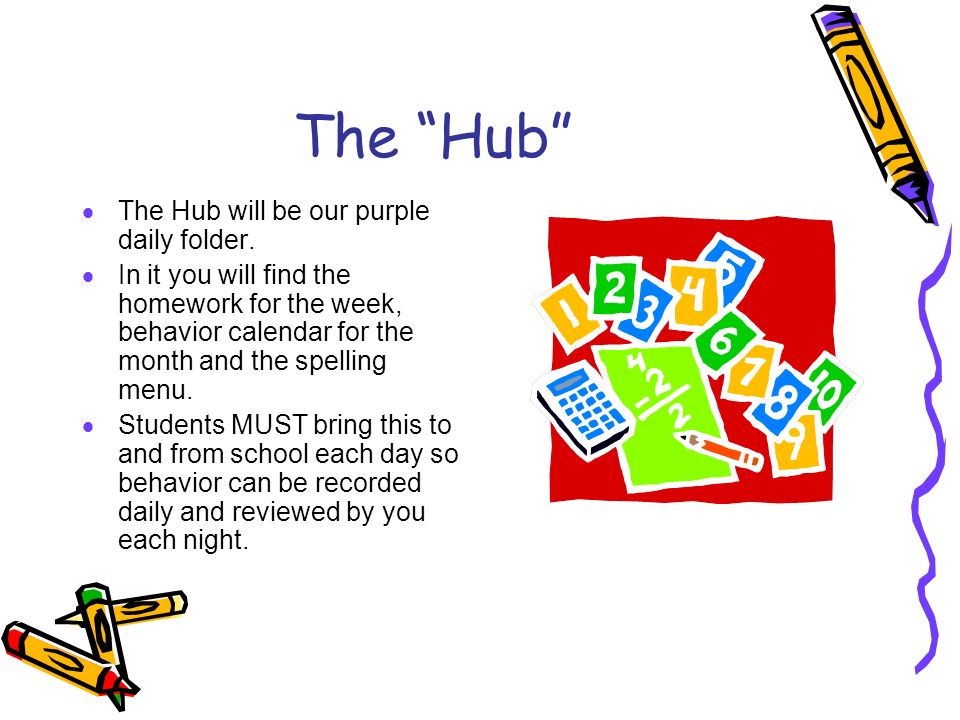 The Hub  The Hub will be our purple daily folder.