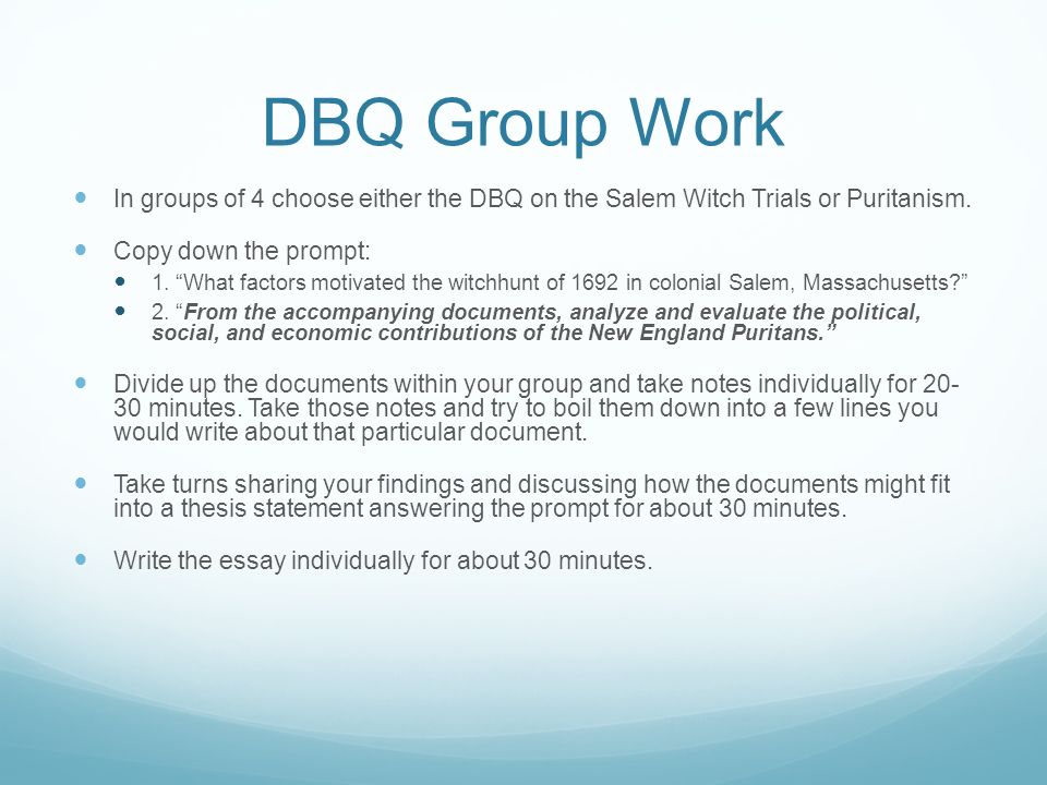 puritan dbq essay Free puritans papers, essays, and research papers settlers and differences in the new england and chesapeake region of the us - dbq second draft in. puritan dbq essay Free puritans papers, essays, and research papers settlers and differences in the new england and chesapeake region of the us - dbq second draft in.