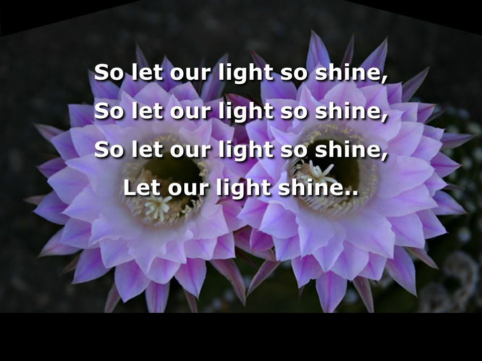 So let our light so shine, Let our light shine.. So let our light so shine, Let our light shine..
