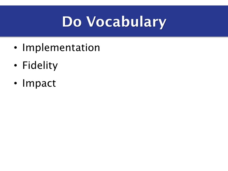 Implementation Fidelity Impact Do Vocabulary
