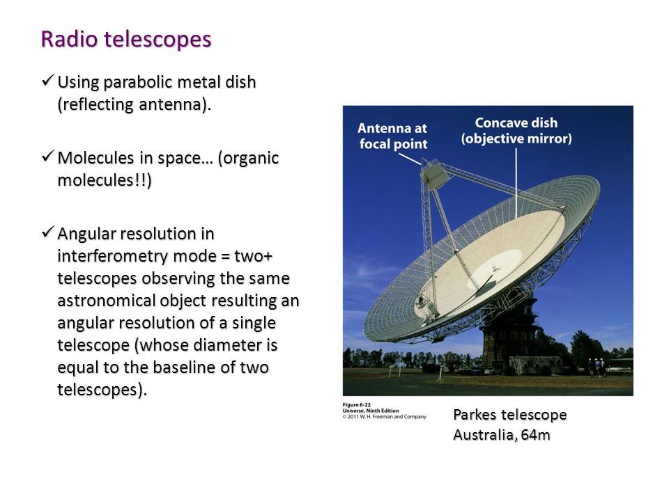 modern telescopes lecture 12 imaging astronomy in 19c photography a radio telescope and an optical telescope of the same size have the same angular resolution