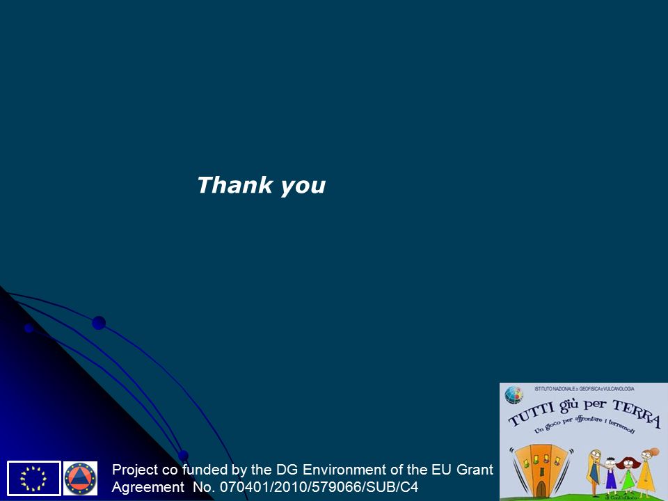 Thank you Project co funded by the DG Environment of the EU Grant Agreement No.