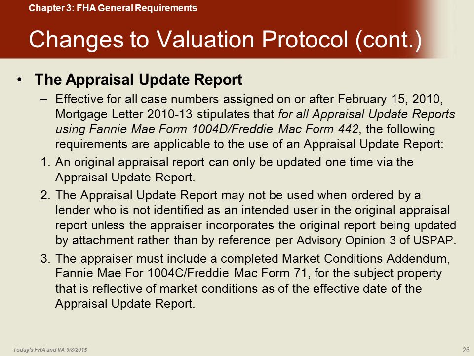 fha general requirements chapter 3 todays fha and va 9 8 2015 appraisal form 1004d