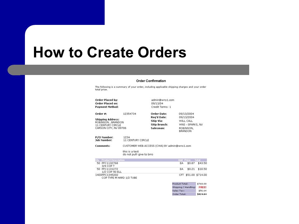 How to Create Orders