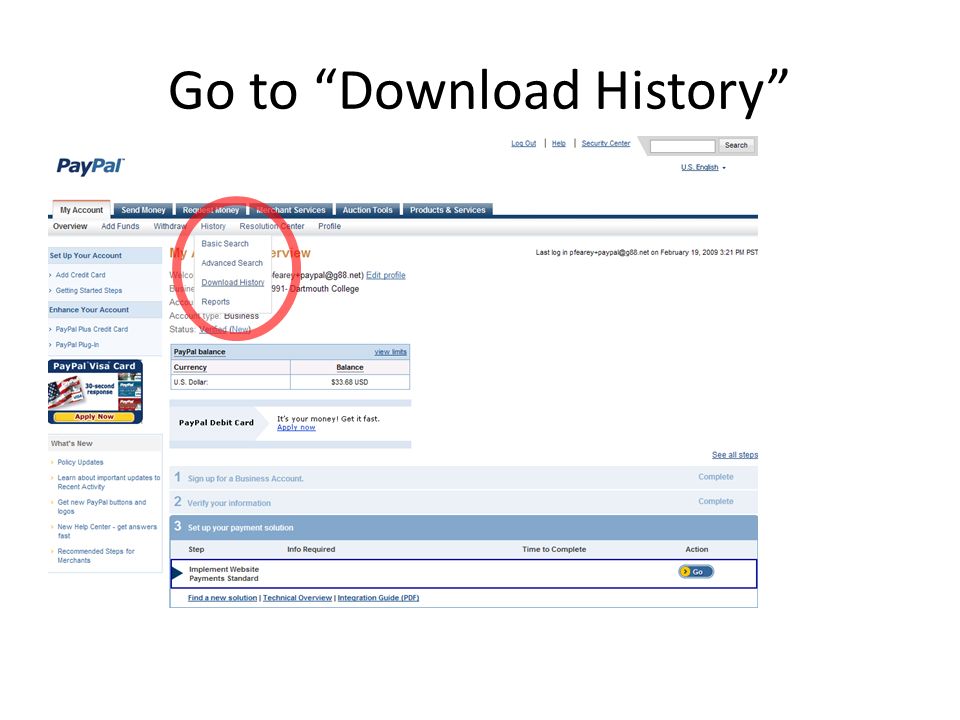 Go to Download History