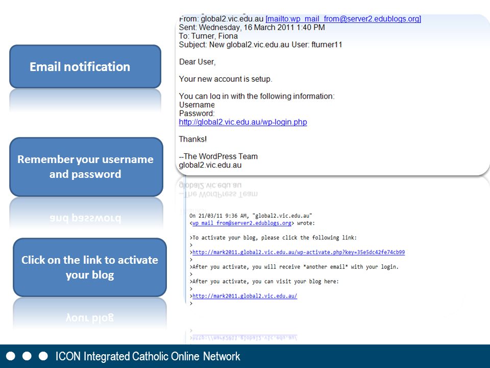 notification       ICON Integrated Catholic Online Network