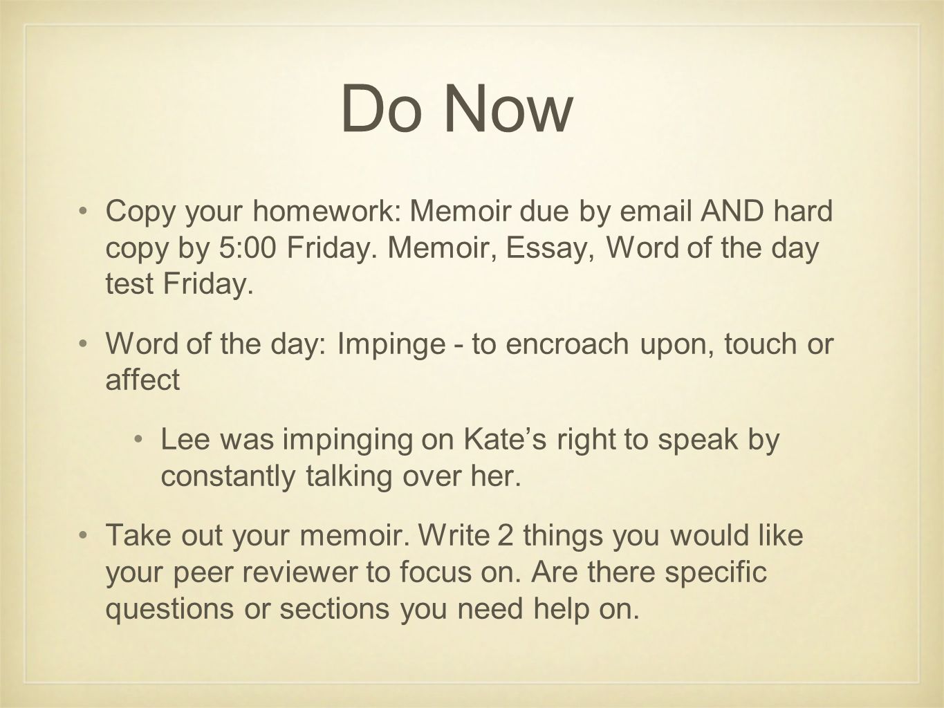Memoir Essay Sample