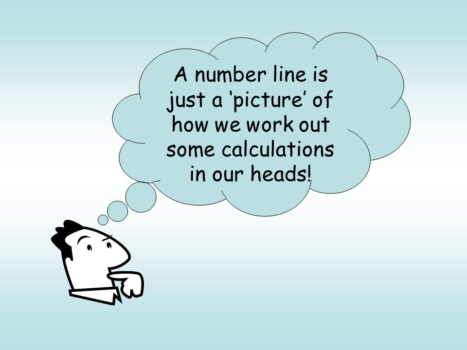A number line is just a ‘picture’ of how we work out some calculations in our heads!