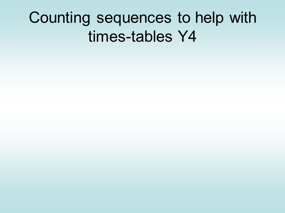 Counting sequences to help with times-tables Y4