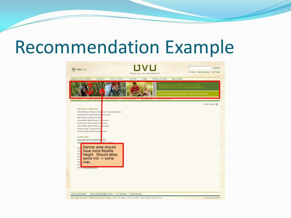 Recommendation Example