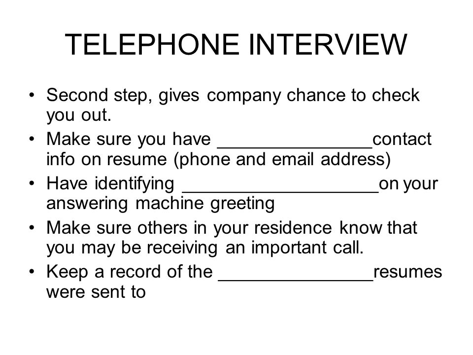telephone interviewer resumes