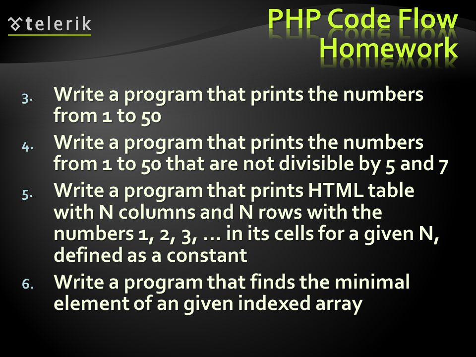 3. Write a program that prints the numbers from 1 to