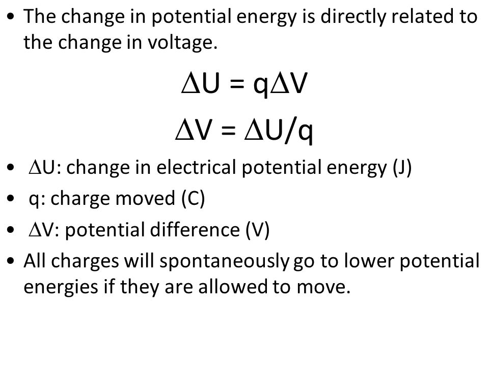 Equation For Potential Energy Talkchannels Chapter 17 Electric Potential Units Of