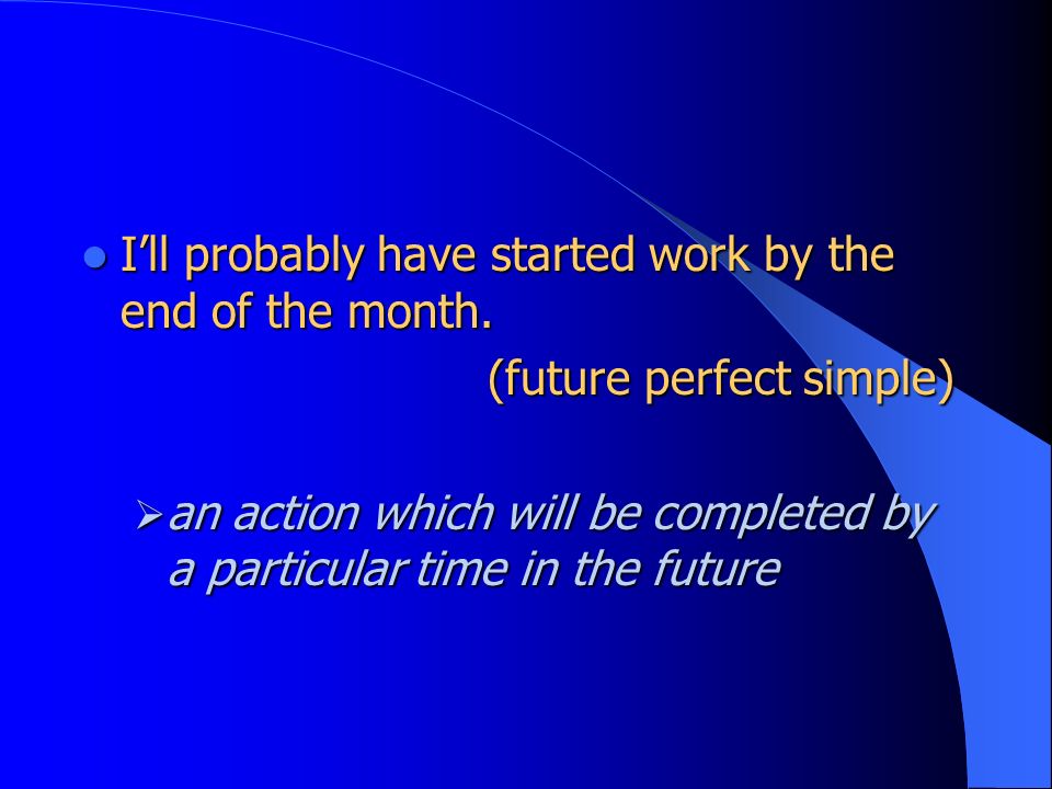 The future continuous (will + be + -ing) Events or actions that will be in progress at a specific time in the future Events or actions that will be in progress at a specific time in the future This time tomorrow, I’ll be travelling through France.