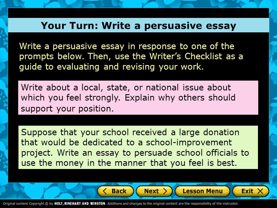 Persuasive essay writers at work