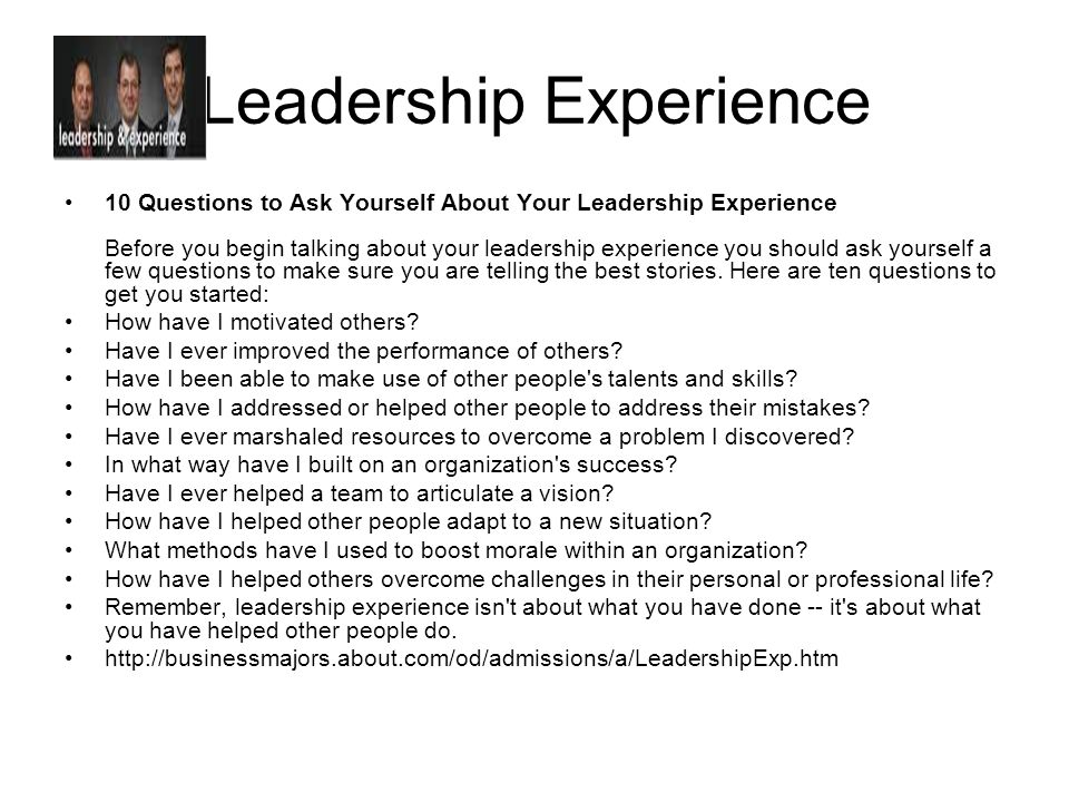 how to describe leadership experience