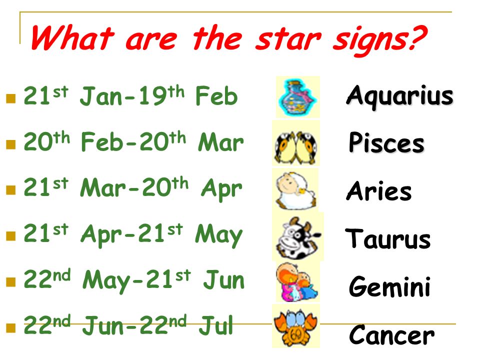 What are the star signs.