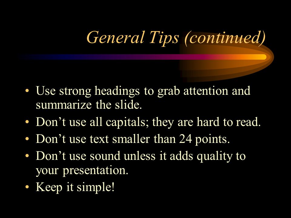 powerpoint presentation rules