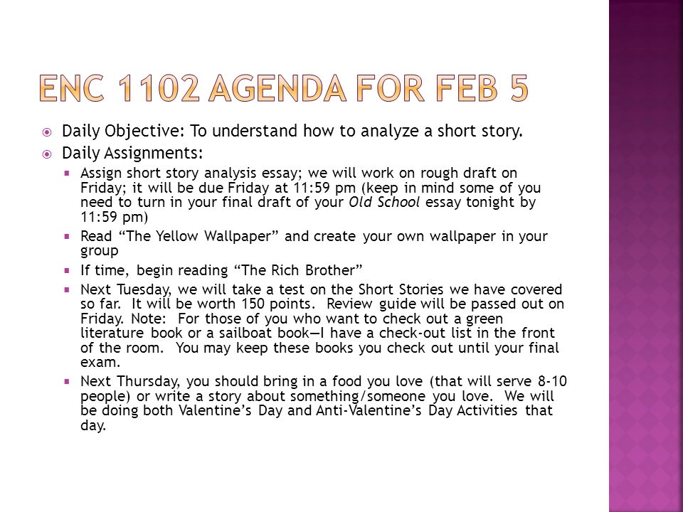 Short Story Essay Writing