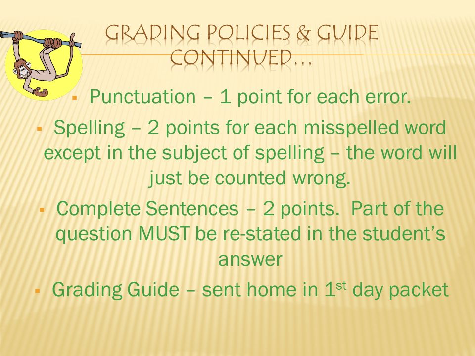  Punctuation – 1 point for each error.