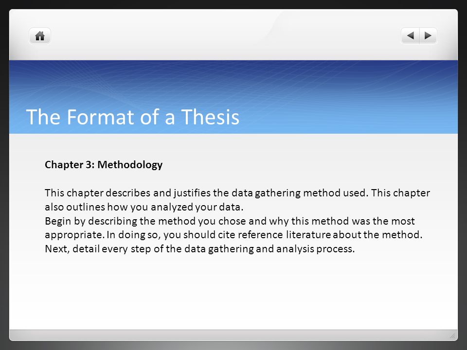 Thesis chapter format