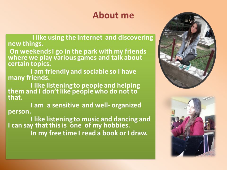 About me I like using the Internet and discovering new things.