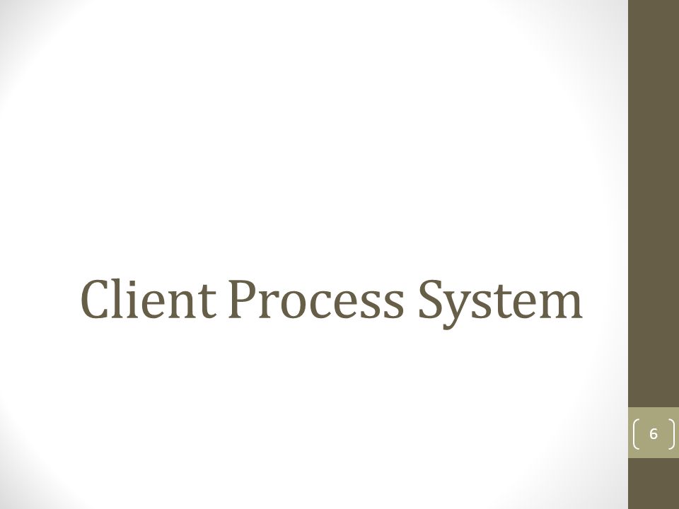 Client Process System 6