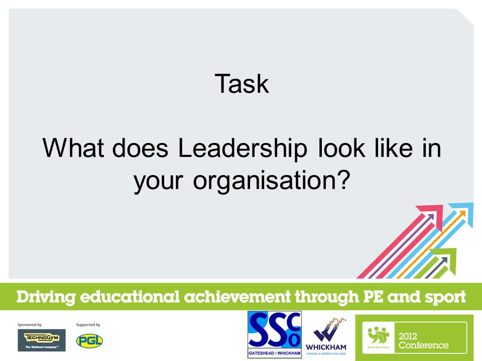 Task What does Leadership look like in your organisation