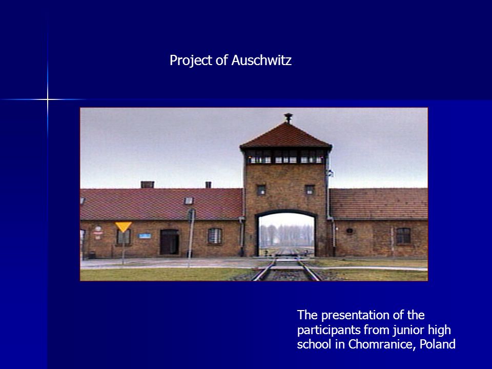 Project of Auschwitz The presentation of the participants from junior high school in Chomranice, Poland
