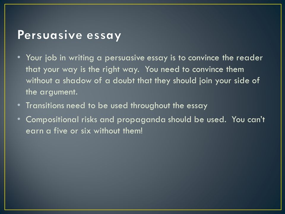 Components Of A Persuasive Essay