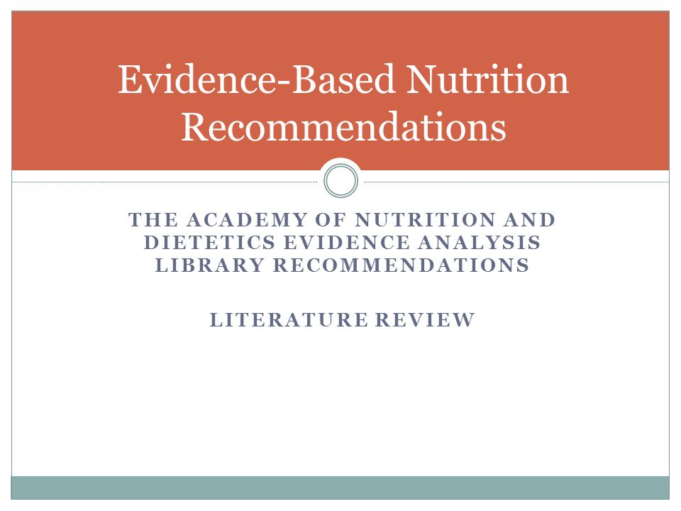 Literature review on nutrition