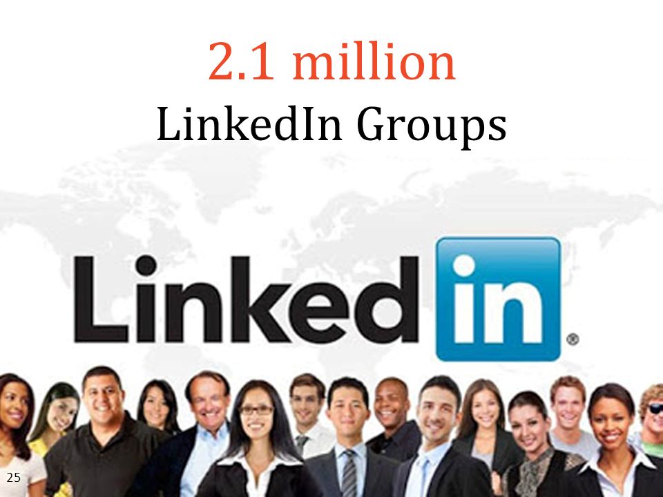 2.1 million LinkedIn Groups 25