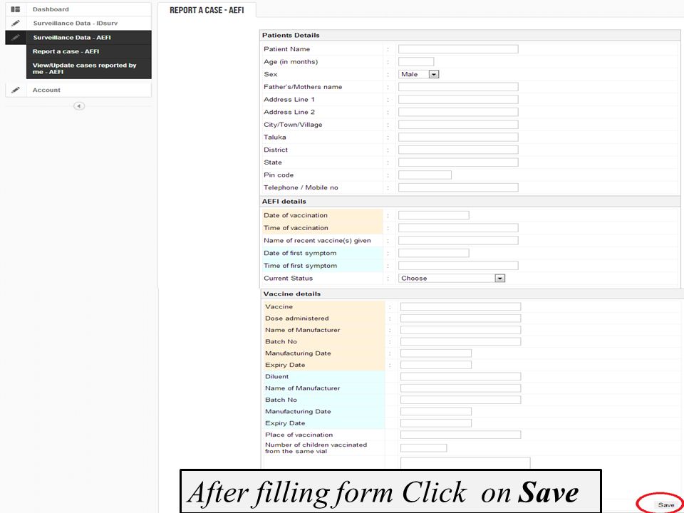 After filling form Click on Save