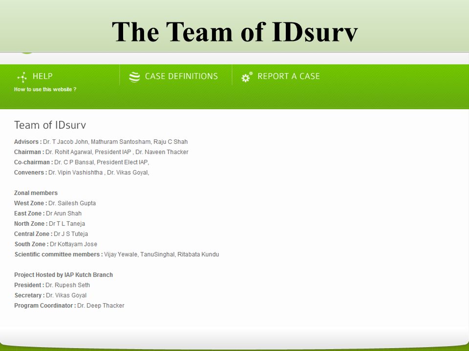 The Team of IDsurv
