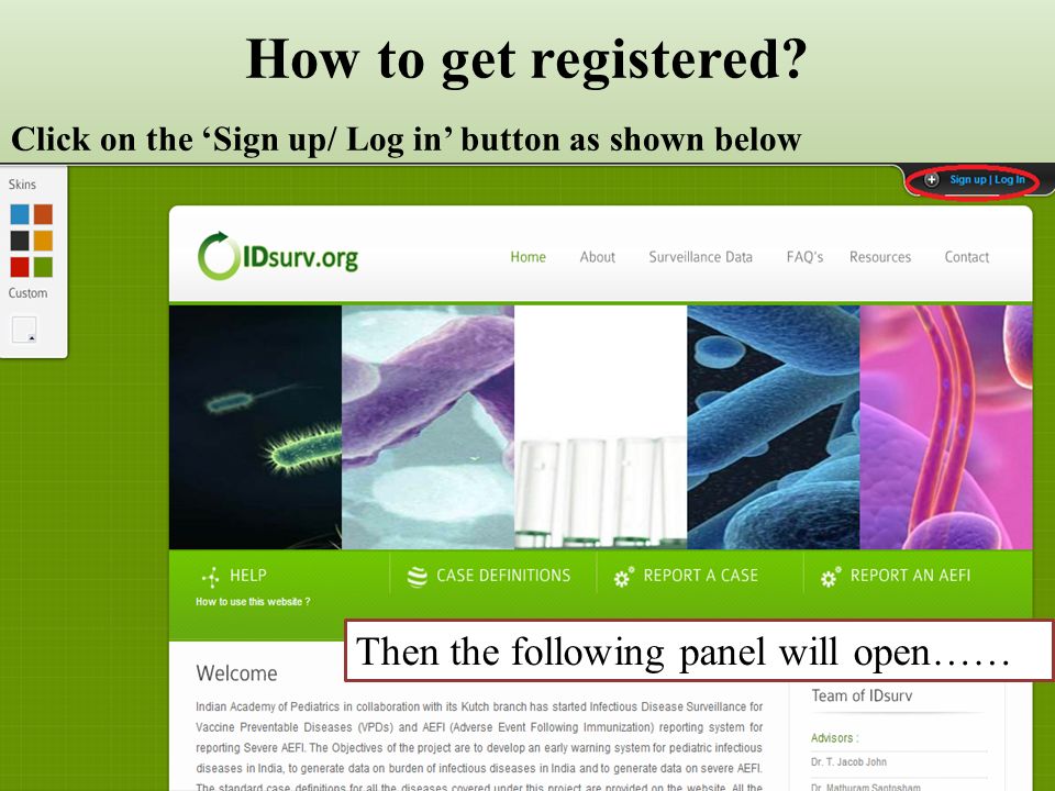 How to get registered.