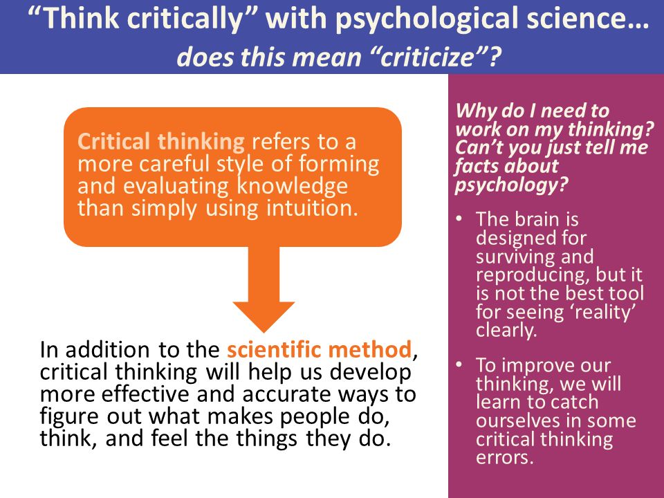 Psychology Critical Thinking
