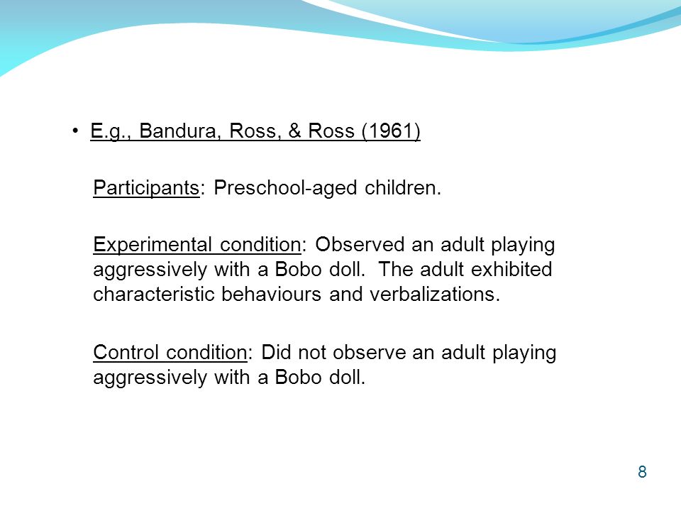 8 Participants: Preschool-aged children.